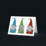 The Three Christmas Gnomes Holiday Cards<br><div class="desc">Outrageously cute Christmas Gnomes with long white / grey beards.  Absolutely perfect for a Christmas card and invitations.  Personalise with all your details!</div>