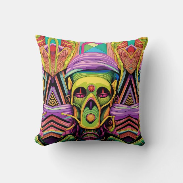 The Three Cyborg Problem Cushion (Front)