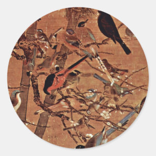 The Three Friends And A Hundred Birds By Pien Classic Round Sticker