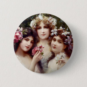 The Three Graces 6 Cm Round Badge