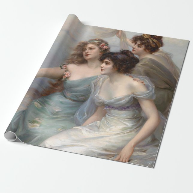 The Three Graces By Edouard Bisson Wrapping Paper (Unrolled)