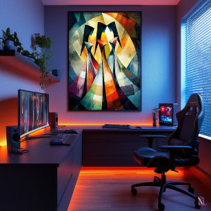 The Three Graces - Cubist Inspired by Rubens Poster