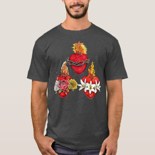 The Three Hearts Jesus Mary and Joseph Tee Bible V