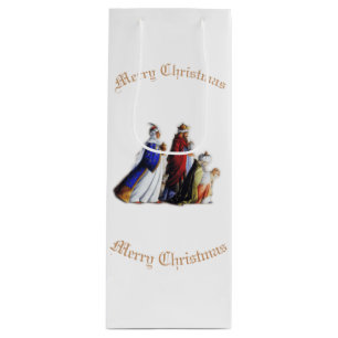 The Three Magi Bearing gifts & Christmas greeting Wine Gift Bag