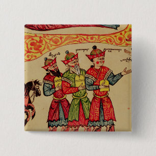 The Three Magi, detail from the Nativity 15 Cm Square Badge