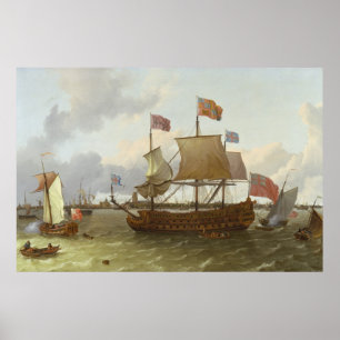 The Three-Master 'Britannia' in Rotterdam, 1698 Poster