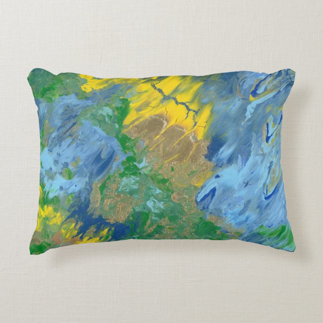 "The Three Monsters" acrylic painting Decorative Cushion (Front)