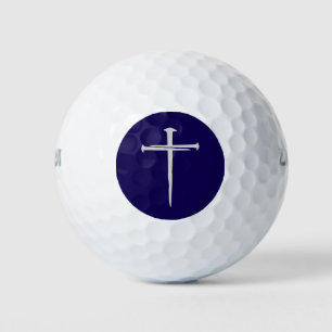 The Three Nails Navy Cross Christian Golf Balls