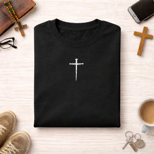 The Three Nails White Cross Christian T-Shirt