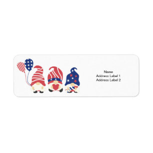 The Three Patriotic Gnomes Return Address Label