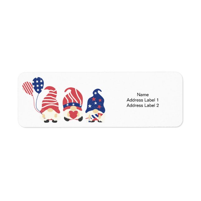 The Three Patriotic Gnomes Return Address Label (Front)
