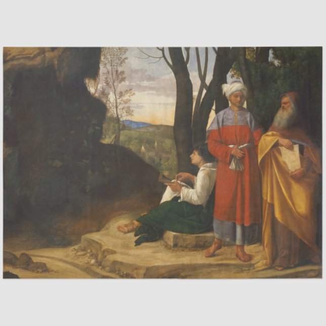 The Three Philosophers (Wise Men) (by Giorgione) Tissue Paper (Front)
