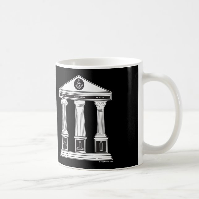 The Three Pillars of Freemasonry Coffee Mug (Right)
