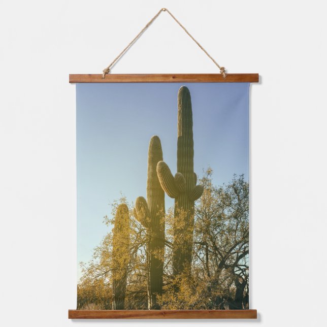 The Three Saguaros  Hanging Tapestry (Front)