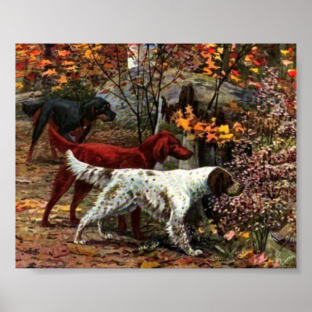 The Three Setters Canvas Print (Front)