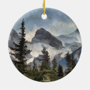 The Three Sisters - Canadian Rocky Mountains Ceramic Ornament