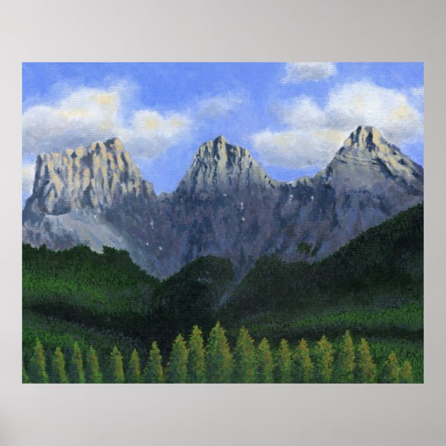 The three sisters in Canmore, Alberta, Canada Poster (Front)