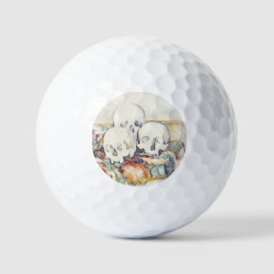 The Three Skulls by Paul Cézanne Classic Painting Golf Balls