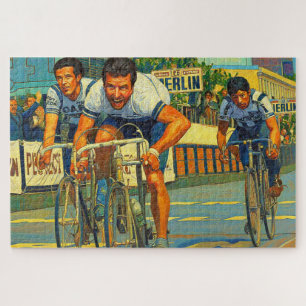 The Three-Way Sprint Paris–Roubaix 1981 Painting Jigsaw Puzzle