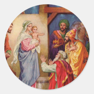 The three wise men classic round sticker