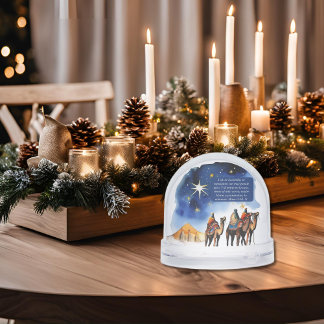 The Three Wise Men Matt. 2:10-11 Bible Verse Snowglobe