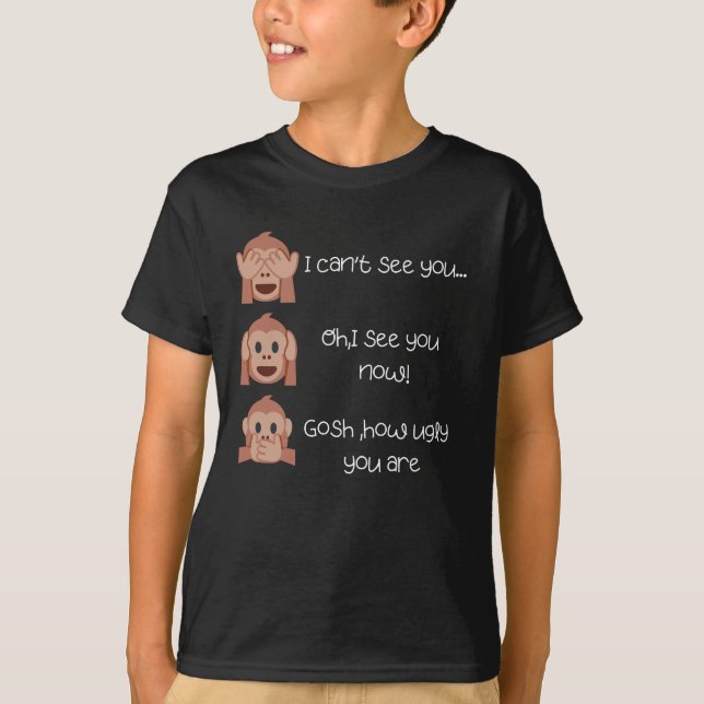 The three wise monkeys funny T-Shirt (Front)