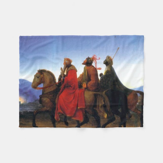 The Three Wisemen Fleece Blanket (Front (Horizontal))