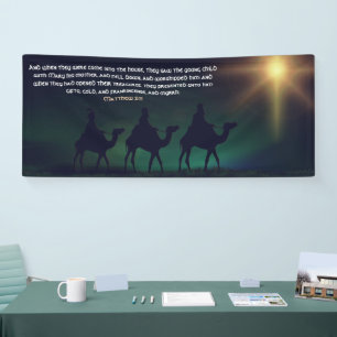 The Three Wisemen Gold Star Christmas Church Banner