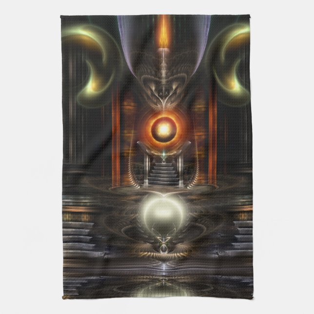 The Throne Room Fractal Art Tea Towel (Vertical)