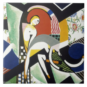 The Thundershower, colourful artwork Ceramic Tile