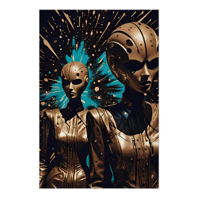 The Tiffany Twisted Twins - Ken Gauge Surreal Art Poster (Front)