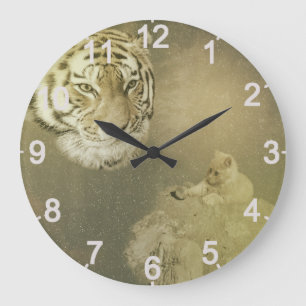 The Tiger And The Kitten, Large Wall Clock