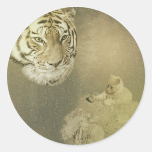 The Tiger And The Kitten, Round Stickers