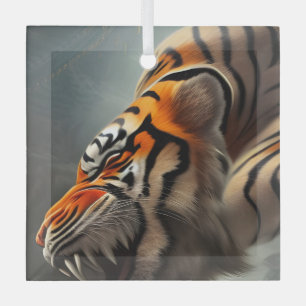 The Tiger  Glass Tree Decoration
