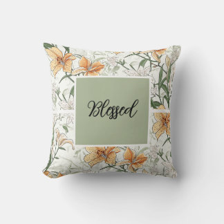 The Tiger Lilies, soft green,  Cushion