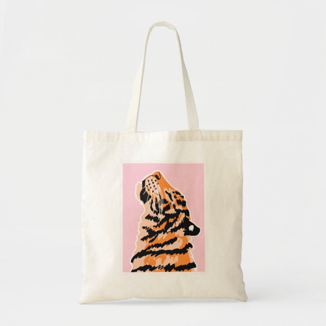 The Tiger with Black stripe Tote Bag (Front)