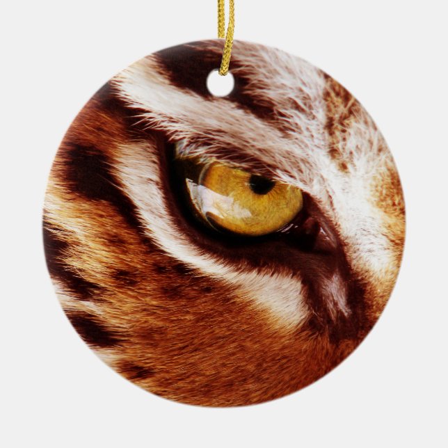 The Tiger's Eye Photograph Ceramic Ornament (Front)