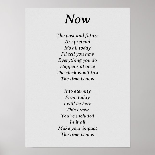 The Time Is Now Poster (Front)