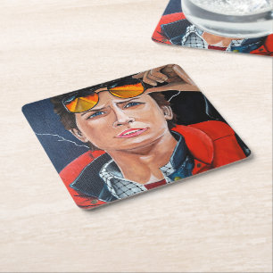 The Time Traveller Painting by Alfred Fox Square Paper Coaster