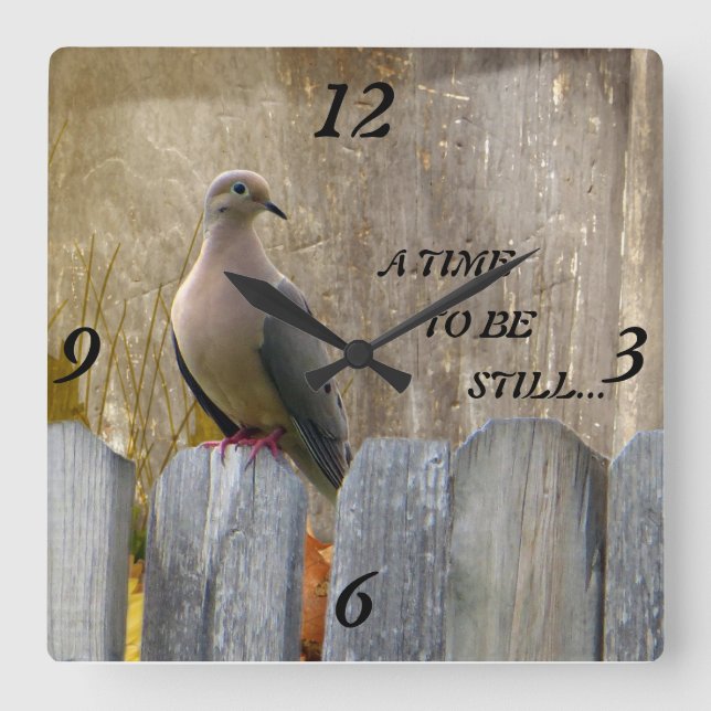 The Timeless Dove ! Square Wall Clock (Front)