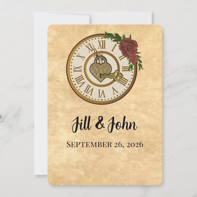 The Timeless Nocturne: Clockwork Heart Invitation (Front)