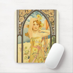 The Times of the Day, Brightness of Day by Mucha Mouse Pad