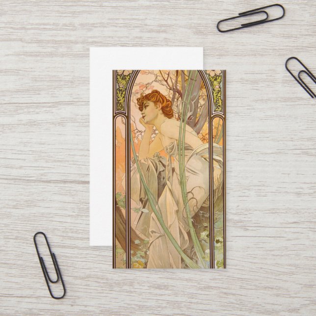 The Times of the Day, Evening Contemplation, 1899  Business Card (Front/Back In Situ)