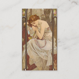 The Times of the Day, Night's Rest, 1899 by Mucha Business Card