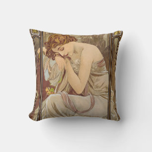 The Times of the Day, Night's Rest, 1899 by Mucha Cushion