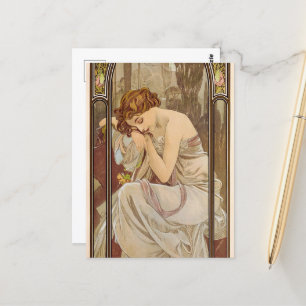 The Times of the Day, Night's Rest, 1899 by Mucha Postcard