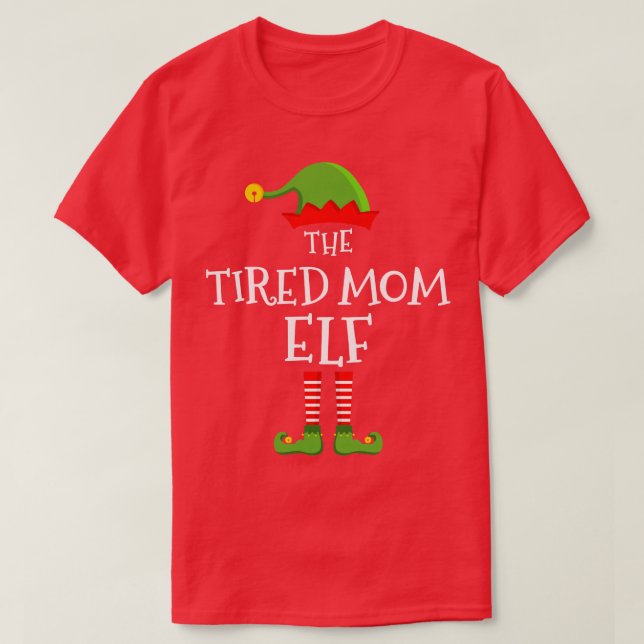The tired mum funny christmas matching family paja T-Shirt (Design Front)