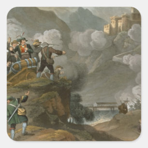 The Tirolese Patriots Storming the Fortress of Kuf Square Sticker