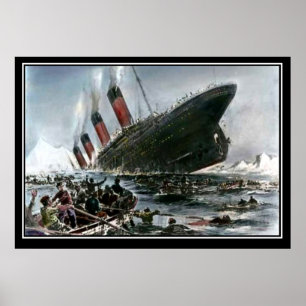 The Titanic Sinking Artist View titanic Series Poster