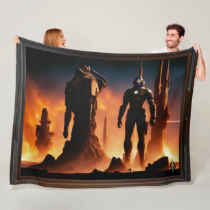 The Titans Of Arkeros AI Concept Art by Xzendor7 Fleece Blanket